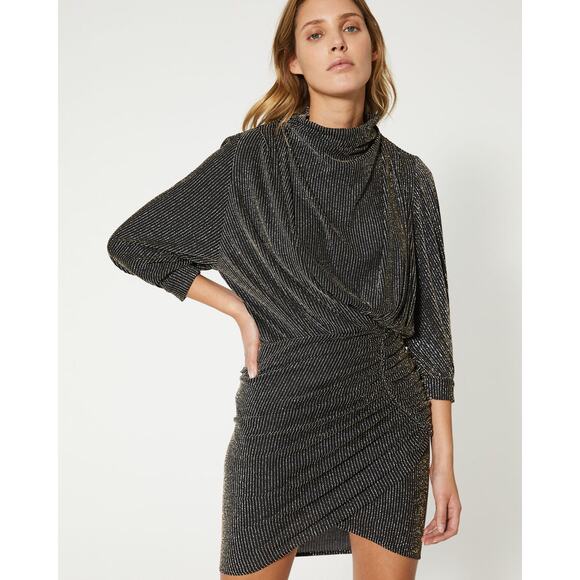 IRO Paris‎ Absalon Dress in Black/Silver Women’s Size 34 (2) - Picture 1 of 12